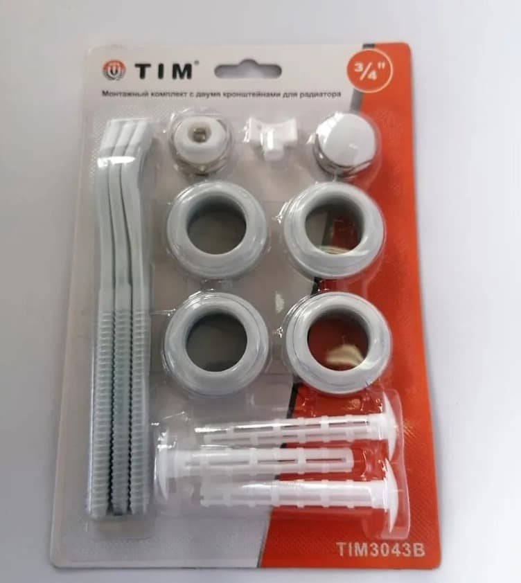 Комплект монтажный для радиаторов с 3-мя кронштейнам  3/4", 13 предметов (TIM)