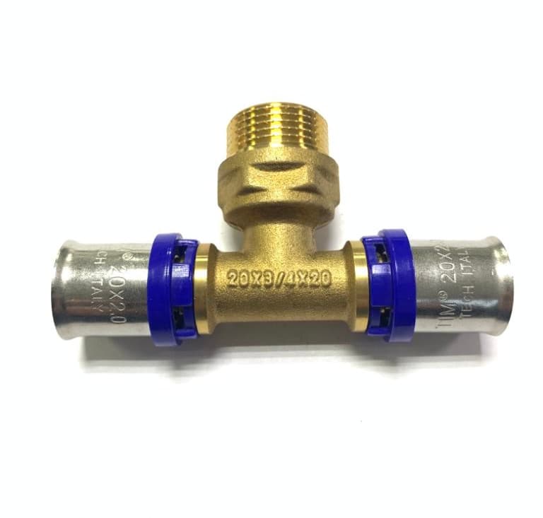 Пресс-фитинг Тройник латунный 20 х 3/4" Н  х 20
