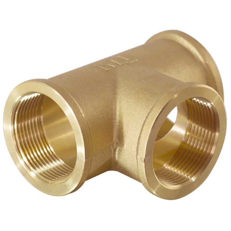 Тройник переходный латунный 1 1/4" х 1/2" х 1 1/4" ВВВ