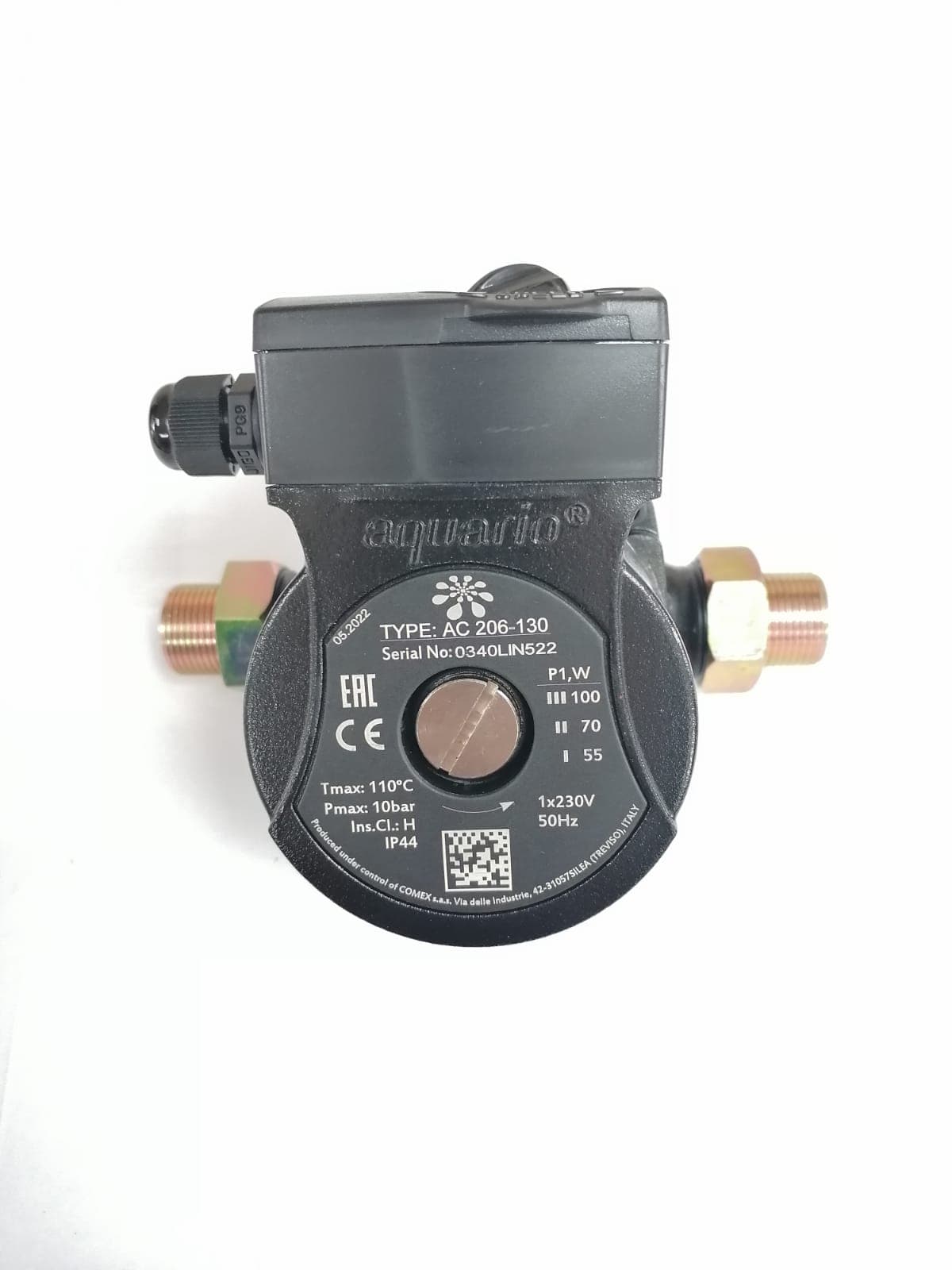 Циркуляционный насос AQUARIO AC 206-130 ( Hmax напор-6м, Qmax расход-60л/м, P1мощность-100Вт/ч)(5206)