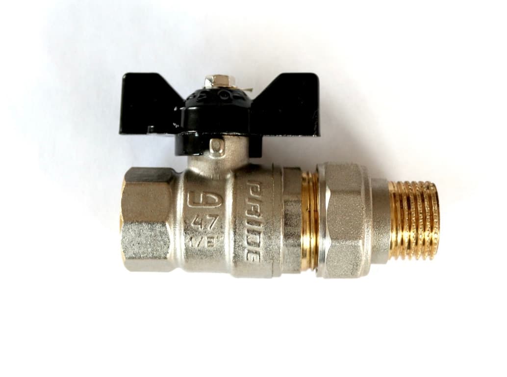 Кран НВ 1/2" бабочка с американкой  LD Pride (47.316.15)