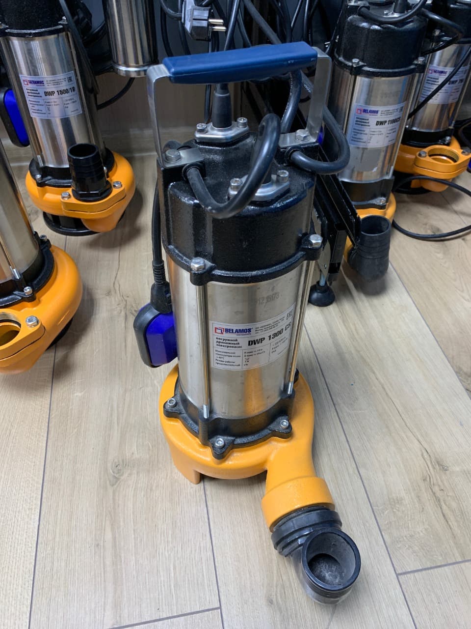 Насос дренажный Belamos DWP 1300 CS /Сер (Про-ть 19м3/час, h=14м, выход 2", каб 10м, нож)