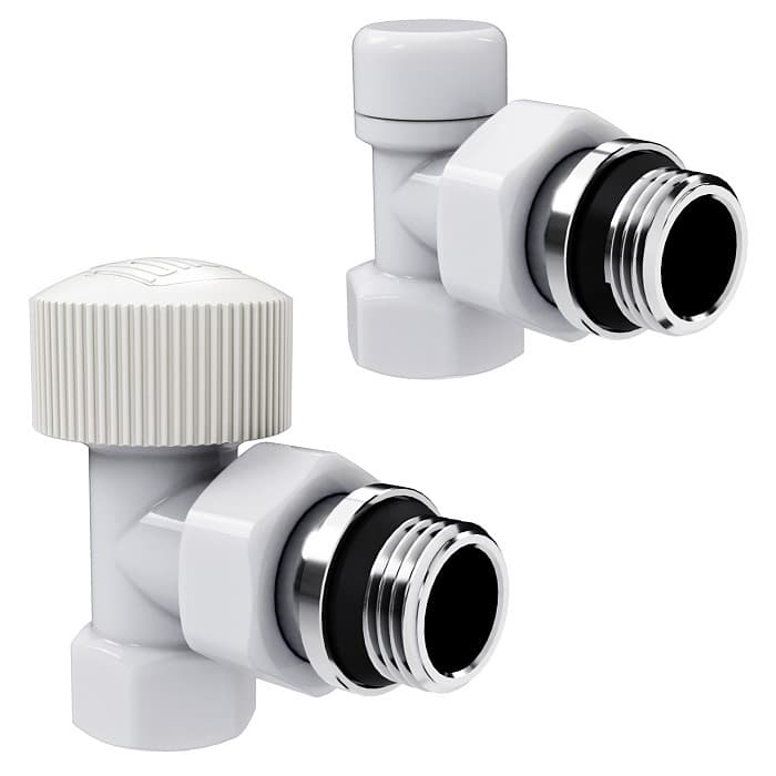 Набор термостатический угловой Royal Thermo Design 1/2"М30х1,5 (Белый)