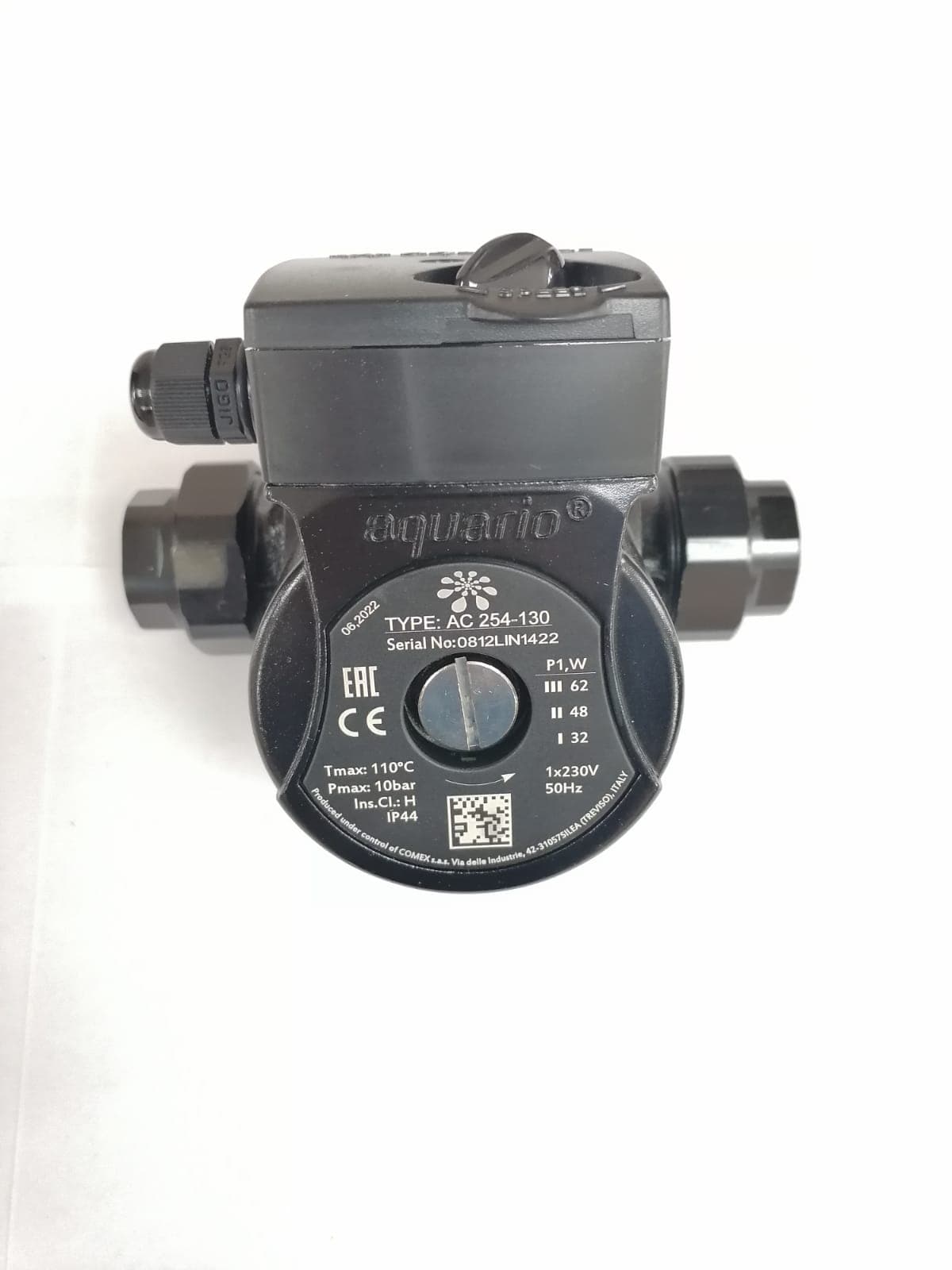 Циркуляционный насос AQUARIO AC 254-130 ( Hmax напор-4м, Qmax расход-40л/м, P1мощность-65Вт/ч) (5254)