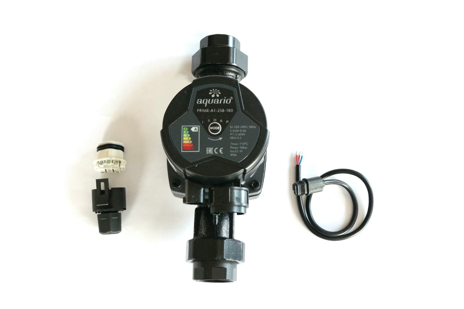 Циркуляционный насос AQUARIO PRIME-A1-258-180 ( Hmax напор-7м, Qmax расход-77л/м, P1мощность-60Вт/ч)(5128)