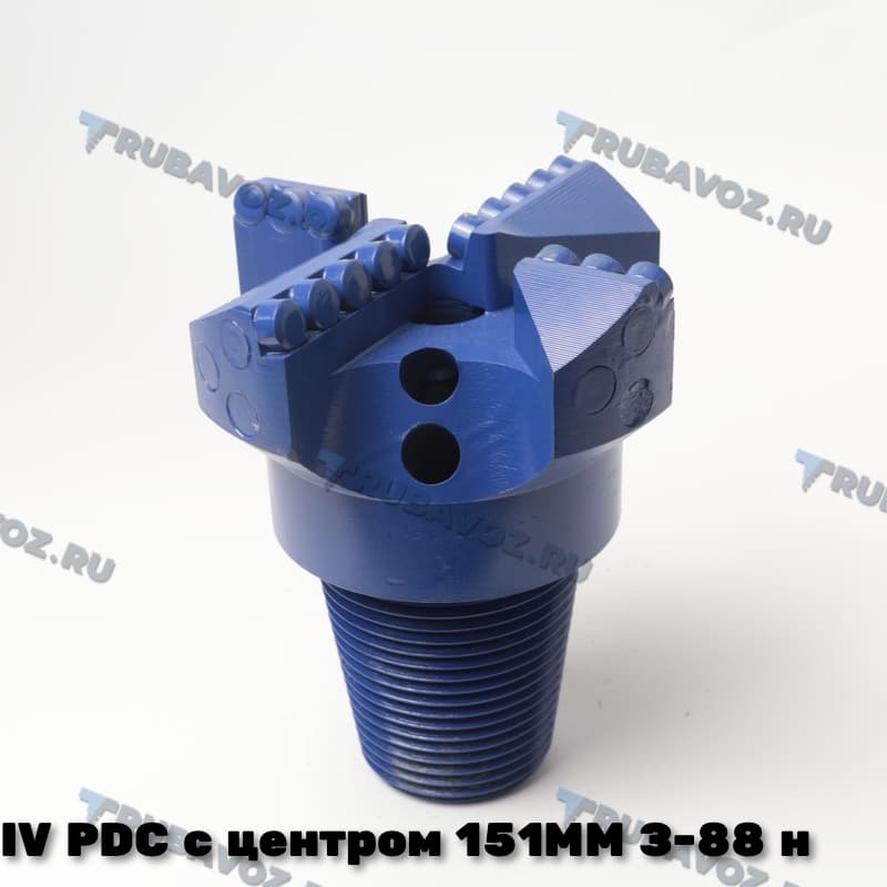 IV PDC 151мм, плоское с центром, 4 лопасти, резьба З-88 нар-я