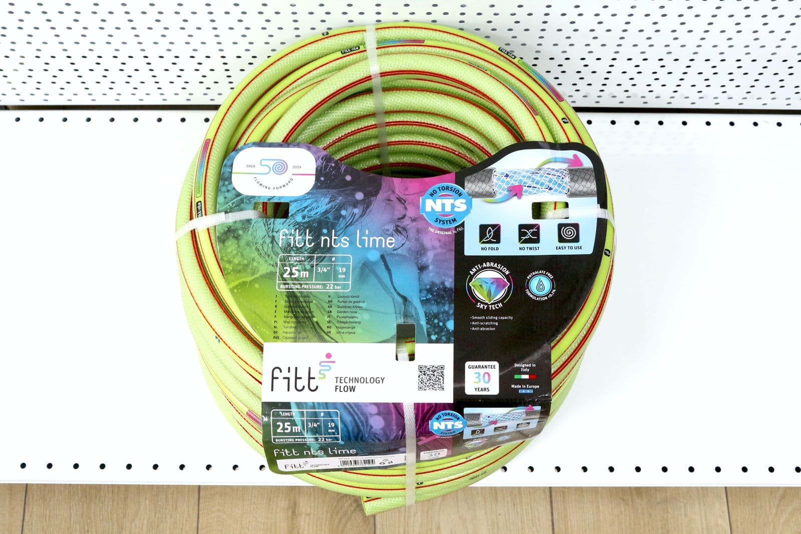 Шланг садовый поливочный FITT NTS LIME - 3/4" х 25м (6-ти слойный, Италия)