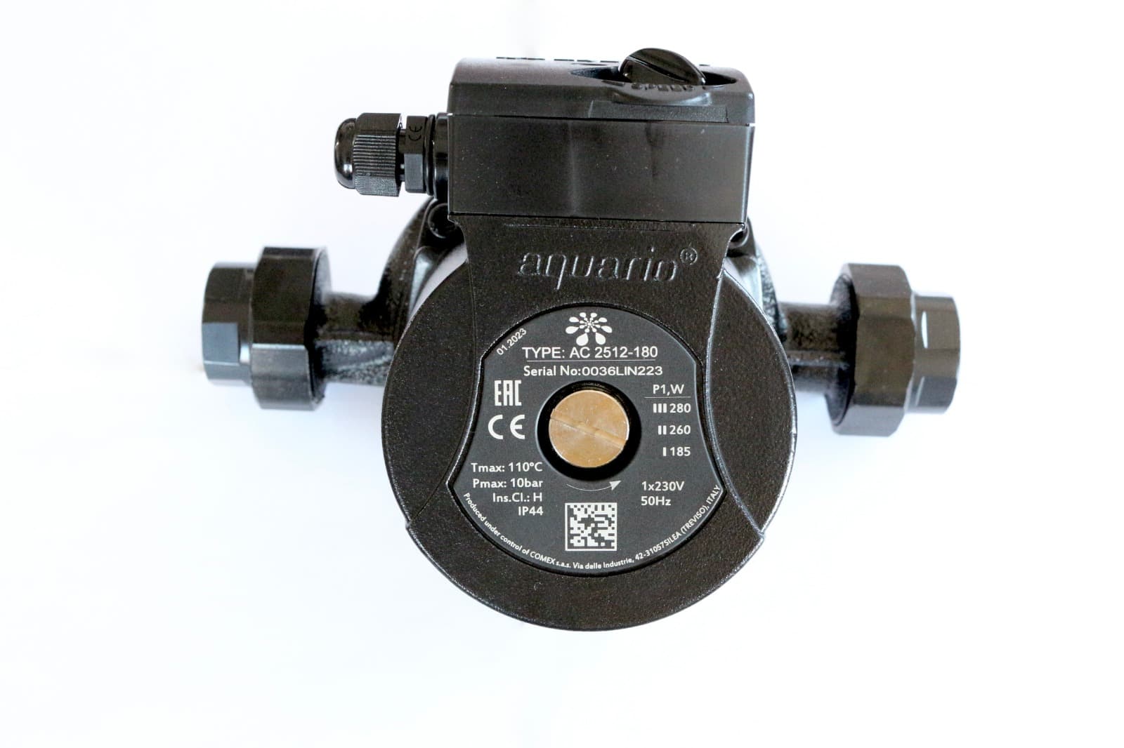 Циркуляционный насос AQUARIO AC 2512-180 ( Hmax напор-12м, Qmax расход-66л/м, P1мощность-280Вт/ч)(5212)