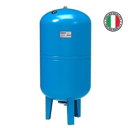 Гидроаккумулятор VODOS WTR 150 VERT (150 литров, 10bar, G1", +99°C,  мембрана EPDM SE.FA Italy) проходная мембрана (Ø бака - 495мм;H бака - 1127мм)