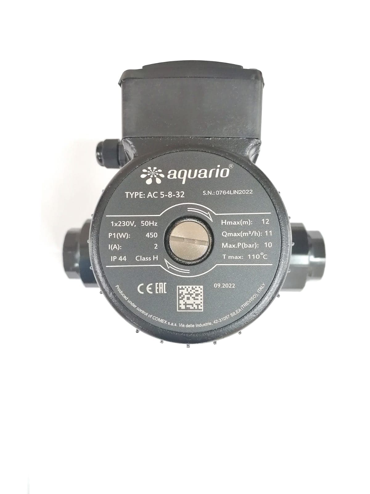 Циркуляционный насос AQUARIO AC 5-8-32 ( Hmax напор-12м, Qmax расход-200л/м, P1мощность-500Вт/ч)(5432)