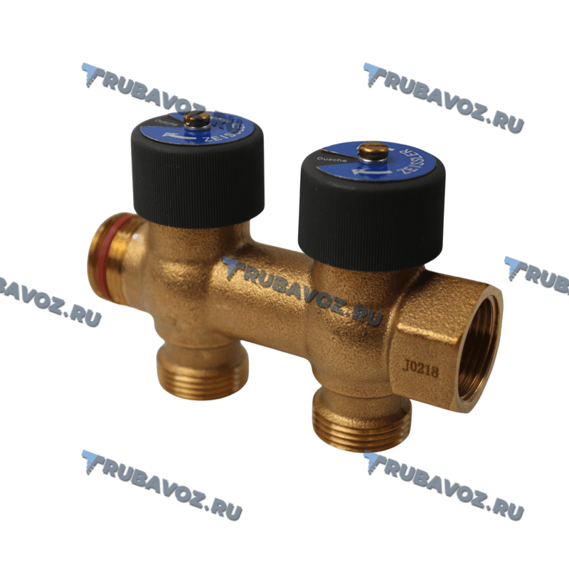 Распределительная гребенка с функцией отключения на 2 отвода 3/4" х 3/4"EK