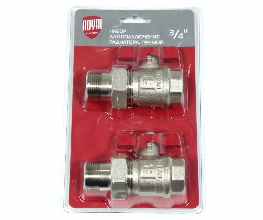 Набор для подключения радиатора Royal Thermo прямой, 3/4"