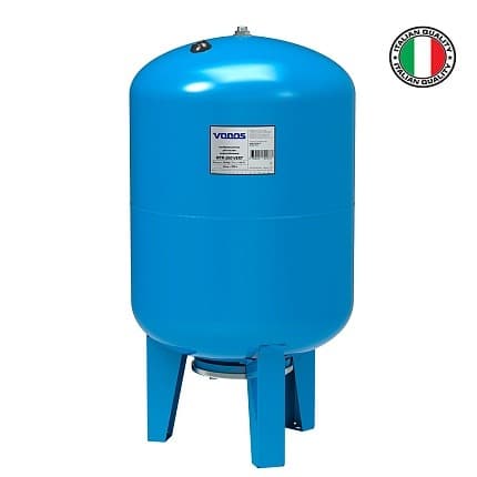 Гидроаккумулятор VODOS WTR 200 VERT (200 литров, 10bar, G 1 1/4", +99°C,  мембрана EPDM SE.FA Italy) проходная мембрана (Ø бака - 580мм;H бака - 1102мм)